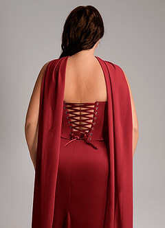 Azazie Sorrel 신부 들러리 드레스 인어 스트랩리스 스트레치 새틴 바닥 길이 드레스 image11