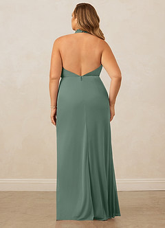 Christian Siriano Bridal for Azazie 1018 Bridesmaid Dresses Eucalyptus Sheath Pleated Mesh Dress image18