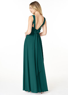 Azazie Julie Bridesmaid Dresses Peacock A-Line Sweetheart Neckline Chiffon Dress image2