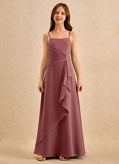 Azazie lolly Girls Formal Blumenmädchenkleider A-Linie Plissee Chiffon Kleid Amethyst image4