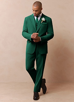 front James Emerald Structured Stretch 3-piece suit