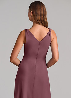 Azazie Nerine Brudtärnklänningar Klä av A-Linje i Chiffong Plisserad Sangria image7