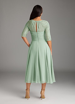 Azazie Dorothea Mother of the Bride Dresses Agave A-Line Scoop lace Chiffon Dress image3