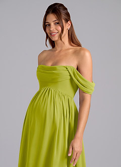 Azazie Saige Abiti da damigella d'onore premaman Abito A-Line Plissettato Chiffon Floor-Length image6