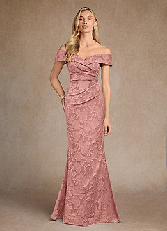 Azazie Canton vestidos de madre de la novia Vestido de Rosetón de Devorado Floral de Sirena con Vestidos sin tirantes image1