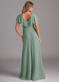 Azazie Lainey Bridesmaid Dresses Silver Sage A-Line with Pockets Chiffon Dress image13