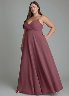 Azazie Amani Bridesmaid Dresses Sangria A-Line Pleated Chiffon Dress image10