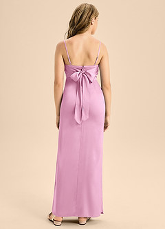 Azazie Mai Junior Candy Pink A-Line Sweetheart Neckline Stretch Satin Dress image2