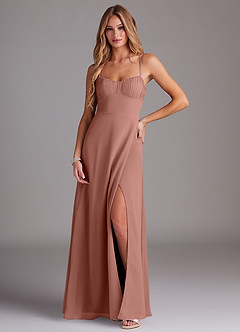 Azazie Breonna Bridesmaid Dresses Cedar Rose A-Line Sweetheart Neckline Chiffon Dress image1
