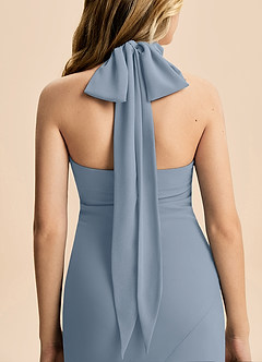 Azazie Velli Junior Meerjungfrau-Linie Hoher Kragen Chiffon Kleid Zwielichtviolett image6