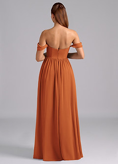 Azazie Saige Maternity Bridesmaid Dresses A-Line Pleated Chiffon Floor-Length Dress image2