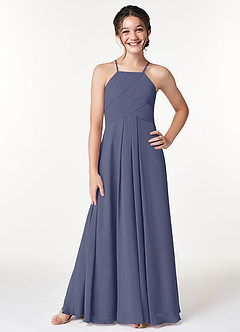 Azazie Ginger Junior Stormy A-Line Pleated Chiffon Dress image1