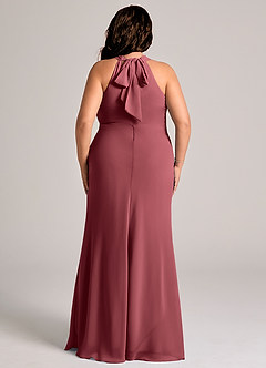 Azazie Doretta Bridesmaid Dresses Merlot Mermaid Pleated Chiffon Dress image7