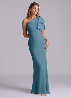 Azazie Yuanna Bridesmaid Dresses Bermuda Mermaid One Shoulder Chiffon Dress image3