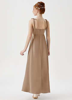 Azazie Rosey Junior Taupe A-Line Sweetheart Neckline Stretch Satin Dress image6