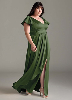 Azazie Omari Bridesmaid Dresses Juniper A-Line Stretch Satin Dress image11