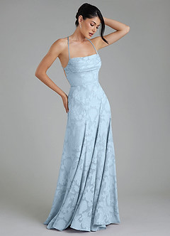 Azazie Tatum Bridesmaid Dresses Sky Blue A-Line Corset Floral Burnout Dress image6