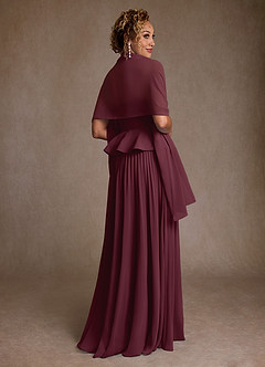 Azazie Josabeth Mother of the Bride Dresses Cabernet A-Line Pleated Chiffon Dress image3