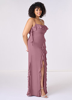 Barbie ♥ Azazie Bridesmaid Dresses Vintage Mauve Sheath Bow Chiffon Dress image9