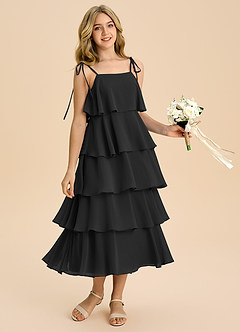 Azazie Shortcake Junior Klä av A-Line i Chiffong Rosett image5