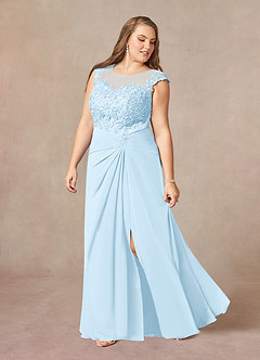 Azazie Libby Mother of the Bride Dresses Sky Blue A-Line Scoop Sequins Chiffon Dress image9