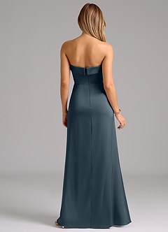 Azazie Aretha Robes de demoiselle d'honneur Robe Trapèze Convertible en Satin extensible Sans bretelle Violet Crépusculaire image7