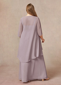 Azazie Weisz Abiti per la Madre della Sposa Abito A-Line in Chiffon Plissettato con Scollo Quadrato Dusk image8