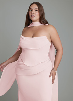 Azazie Sorrel Bridesmaid Dresses Blushing Pink Mermaid Corset Chiffon Dress image11