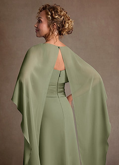 Azazie Marilla Mother of the Bride Dresses Pistachio A-Line Pleated Chiffon Dress image7