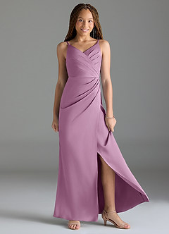 Azazie Maci Junior Klä av Sjöjungfru i Stretch Satin Plisserad image3