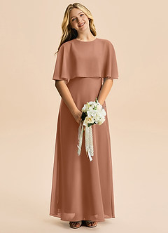 Azazie Maris Junior Abito A-Line in Chiffon Bronzo image4