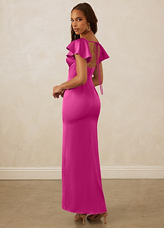 Christian Siriano Bridal for Azazie 1005 Bridesmaid Dresses Fuchsia Sheath Sweetheart Neckline Stretch Satin Dress image8