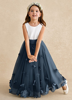 Azazie Vi Flower Girl Dresses Neptune A-Line Sleeveless Tulle Dress image6