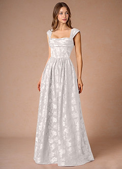 Hazel Cream Pleated Maxi Prom Dress image5