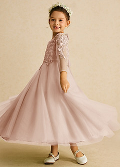 Azazie Precious Flower Girl Klänningar Klänning A-Linje i Tyll Spets image5