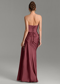Azazie Zorah Bridesmaid Dresses Merlot Mermaid Corset Stretch Satin Convertible Dress image6