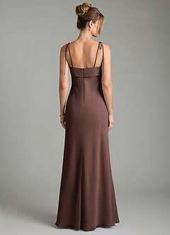 Azazie Ellia Robes de demoiselle d'honneur Robe Trapèze en Mousseline de soie Nœud Ganache image5
