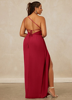 Christian Siriano Bridal for Azazie 1003 Bridesmaid Dresses Scarlet Sheath One Shoulder Chiffon Dress image9