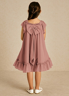 Azazie Tot Flower Girl Dresses Cedar Rose A-Line with Sleeves Chiffon Dress image2