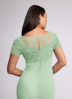 Azazie Susan Mother of the Bride Dresses Dusty Sage Sheath Lace Stretch Crepe Dress image5