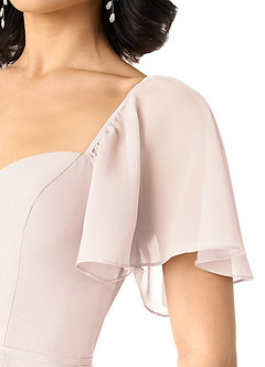 Azazie Chloe Bridesmaid Dresses Rose Petal A-Line Sweetheart Neckline Chiffon Dress image6