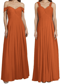 Azazie Kaitlynn Vestidos de damas de honor Vestido de Canela de Gasa de Imperio Convertible con Fruncido image8