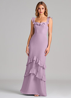 Azazie Marilynn Final Sale Wisteria Mermaid Off the Shoulder Chiffon Dress image1