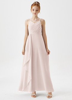 Azazie Mariela Junior Vestido de Pétalo De Rosa de Gasa de Corte En A con Plisado image3