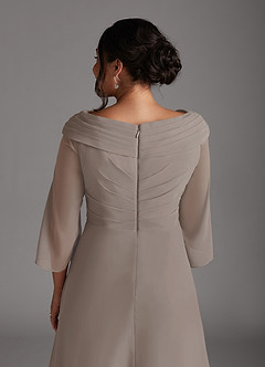 Azazie Jaycee Mother of the Bride Dresses Taupe A-Line Chiffon Dress image10