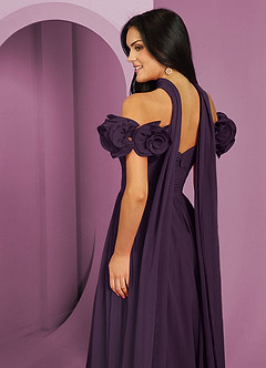Barbie ♥ Azazie Bridesmaid Dresses Plum A-Line Off the Shoulder Chiffon Convertible Dress image7