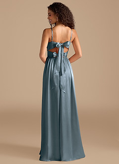 Azazie Zeya Bridesmaid Dresses Twilight A-Line Pleated Metallic Satin Dress image2