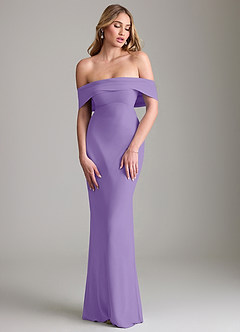 Azazie Lusinda Bridesmaid Dresses Tahiti Mermaid Off the Shoulder Chiffon Convertible Dress image4