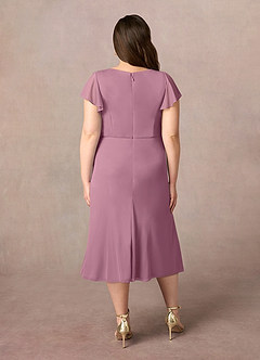 Azazie Vera Mother of the Bride Dresses Vintage Mauve A-Line V-Neck Pleated Mesh Dress image9