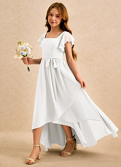 Azazie Milly Girls Formal Flower Girl Klänningar Klä A-Line i Chiffong Plisserad image6